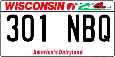 WI license plate 301NBQ