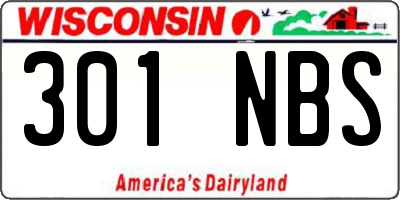 WI license plate 301NBS