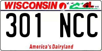WI license plate 301NCC
