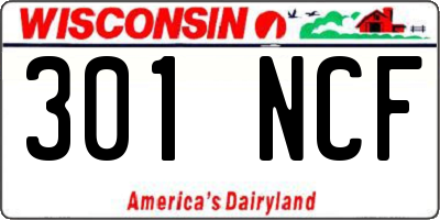 WI license plate 301NCF
