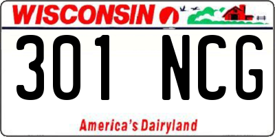 WI license plate 301NCG