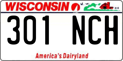 WI license plate 301NCH
