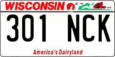 WI license plate 301NCK
