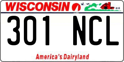 WI license plate 301NCL