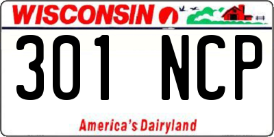 WI license plate 301NCP