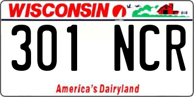 WI license plate 301NCR