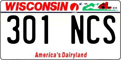 WI license plate 301NCS