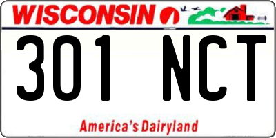 WI license plate 301NCT