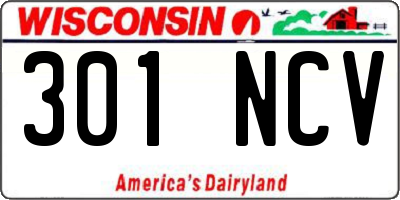 WI license plate 301NCV