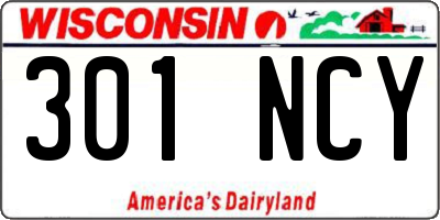 WI license plate 301NCY