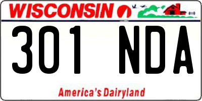 WI license plate 301NDA