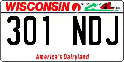 WI license plate 301NDJ