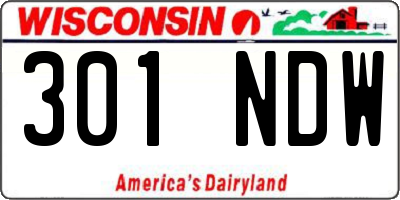 WI license plate 301NDW