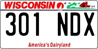 WI license plate 301NDX