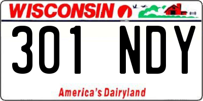 WI license plate 301NDY