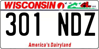 WI license plate 301NDZ