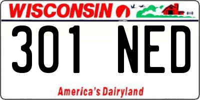 WI license plate 301NED