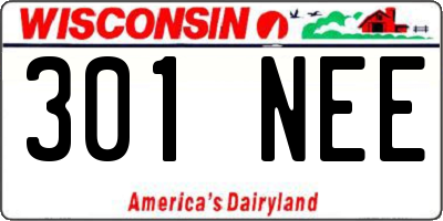 WI license plate 301NEE