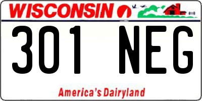 WI license plate 301NEG