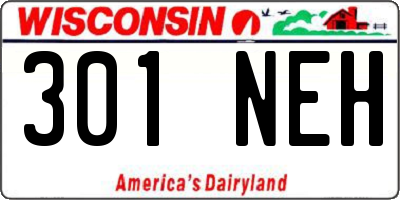 WI license plate 301NEH