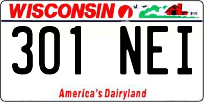 WI license plate 301NEI
