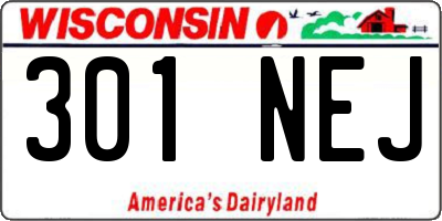 WI license plate 301NEJ