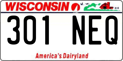 WI license plate 301NEQ
