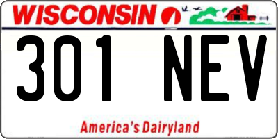 WI license plate 301NEV