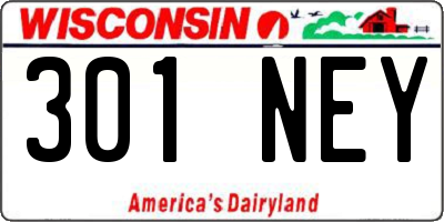 WI license plate 301NEY