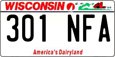WI license plate 301NFA