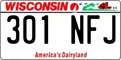 WI license plate 301NFJ
