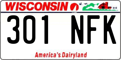 WI license plate 301NFK