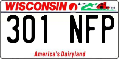 WI license plate 301NFP