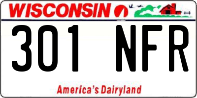 WI license plate 301NFR