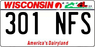 WI license plate 301NFS