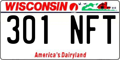 WI license plate 301NFT