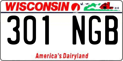 WI license plate 301NGB