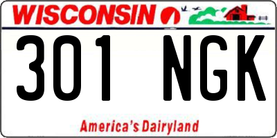WI license plate 301NGK