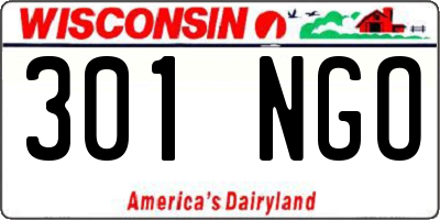 WI license plate 301NGO