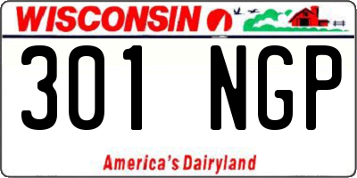 WI license plate 301NGP