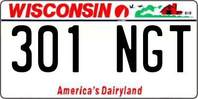 WI license plate 301NGT