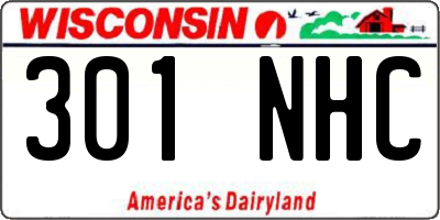 WI license plate 301NHC