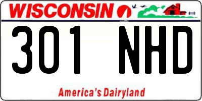 WI license plate 301NHD