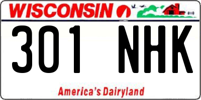 WI license plate 301NHK