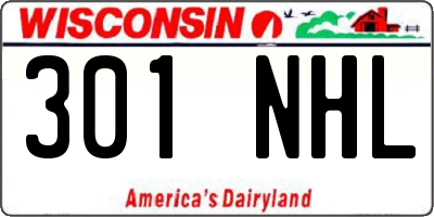 WI license plate 301NHL