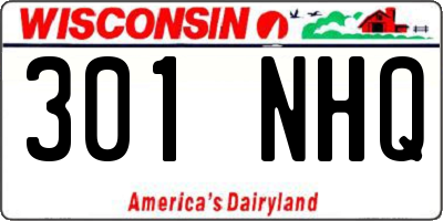 WI license plate 301NHQ