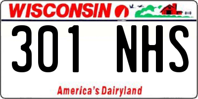 WI license plate 301NHS