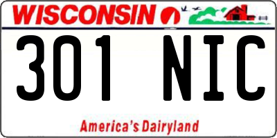 WI license plate 301NIC