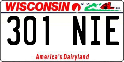 WI license plate 301NIE