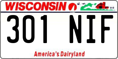 WI license plate 301NIF